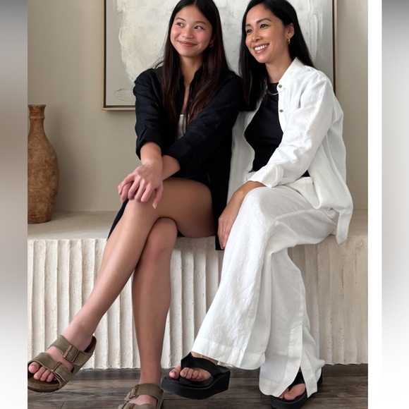 ATHLETA RETREAT LINEN CALLA LILY WHITE SIZE SMALL TALL - Picture 3 of 16